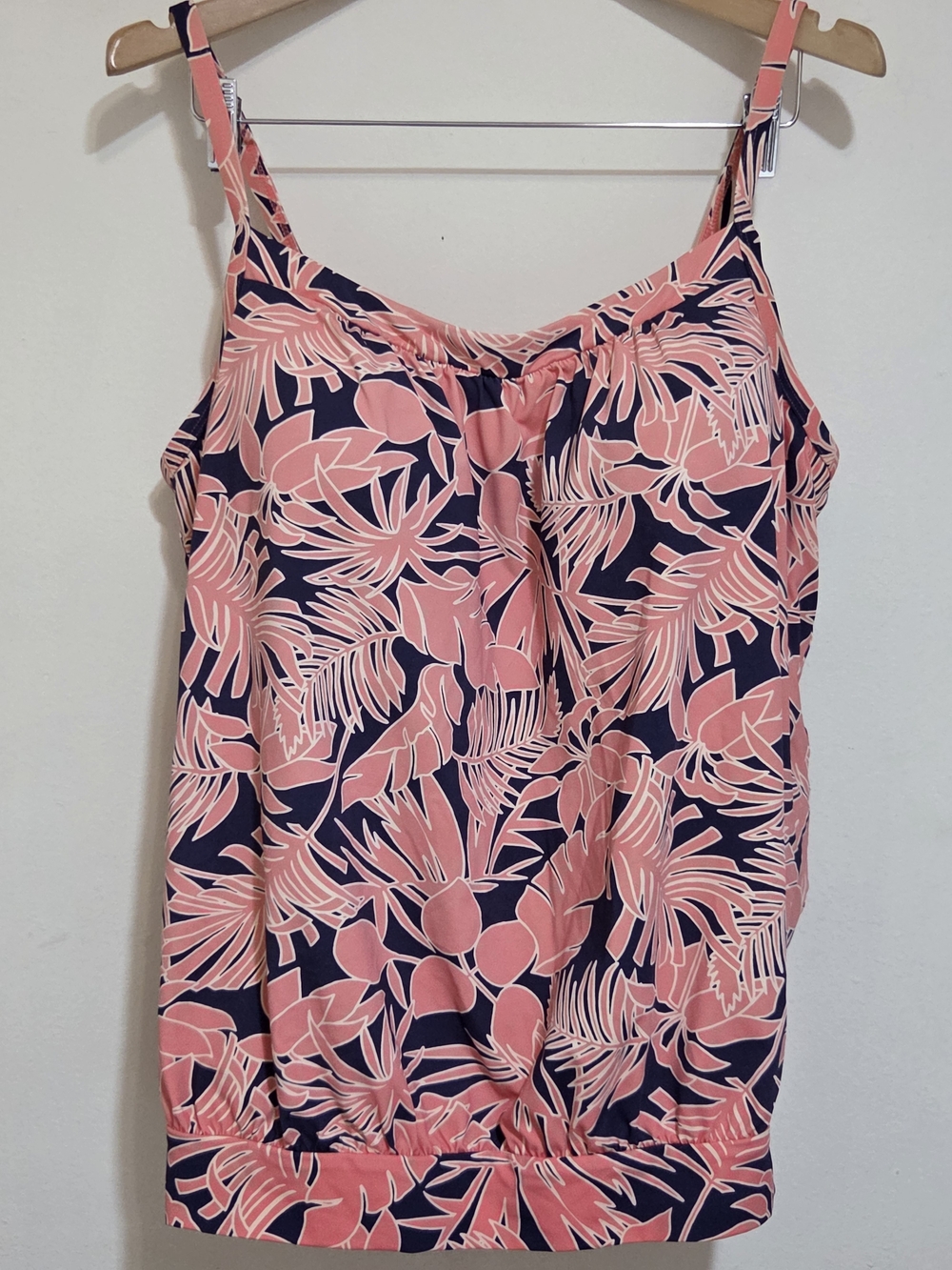 Lands' End UPF 50 Blouson Tankini - Wood Lily Navy Floral